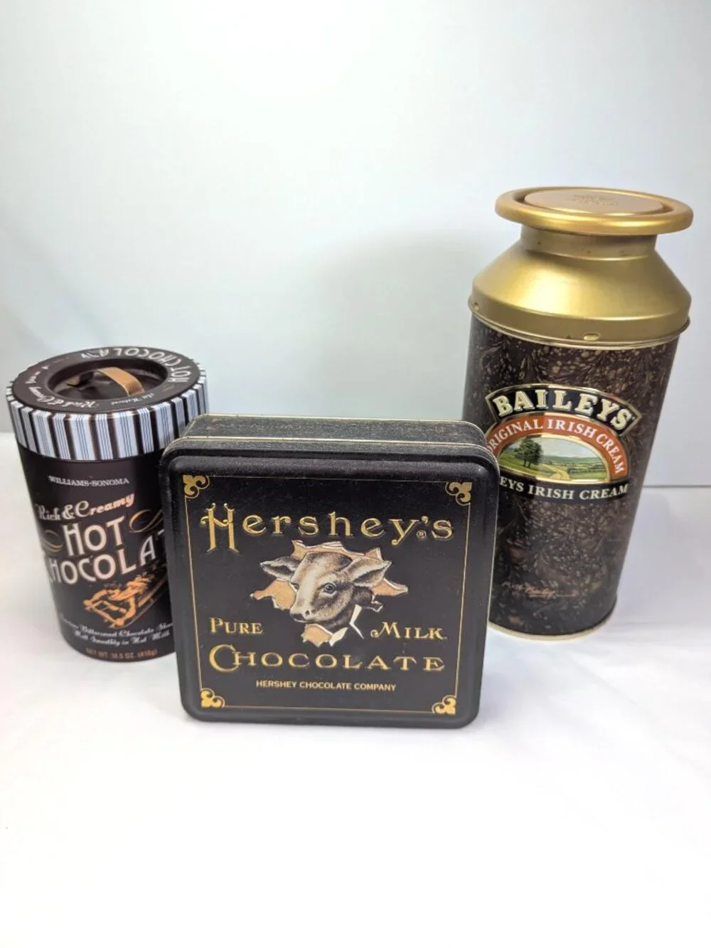 Bailey's Irish Milk Can Chun metal tin Farmhouse Warm Gold & Brown Cow Milk Jug
